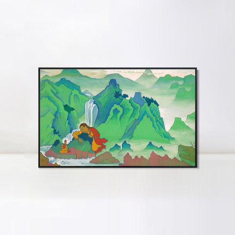 INVIN ART Framed Canvas Giclee Print Padmasambhava, 1924 by Nicholas Roerich Wall Art Living Room Home Office Decorations