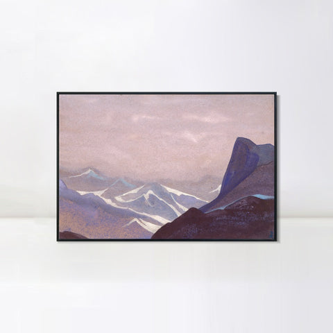 INVIN ART Framed Canvas Giclee Print Pass Suget, 1936 by Nicholas Roerich Wall Art Living Room Home Office Decorations