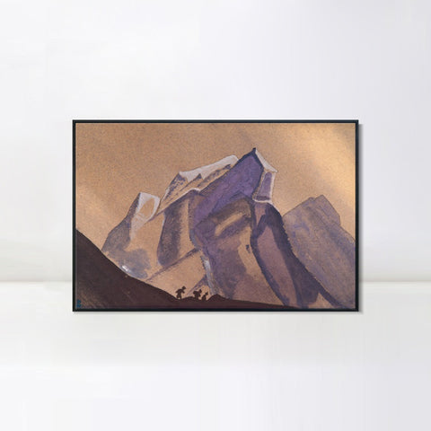 INVIN ART Framed Canvas Giclee Print Pass Tempest Secret Path, 1936 by Nicholas Roerich Wall Art Living Room Home Office Decorations
