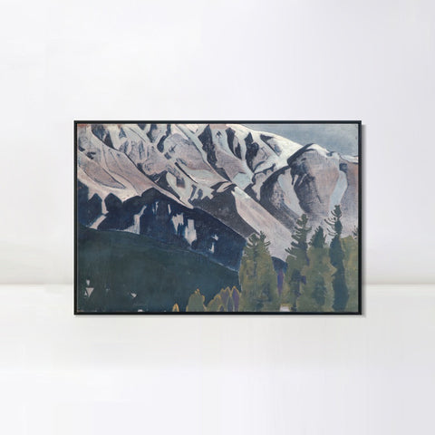 INVIN ART Framed Canvas Giclee Print Pir Panjal, 1925 by Nicholas Roerich Wall Art Living Room Home Office Decorations