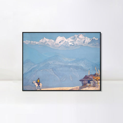 INVIN ART Framed Canvas Giclee Print Remember, 1924 by Nicholas Roerich Wall Art Living Room Home Office Decorations