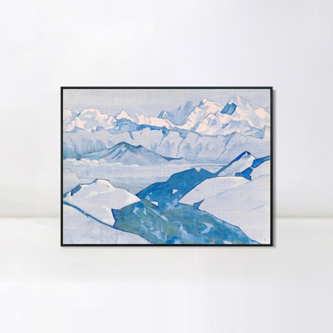 INVIN ART Framed Canvas Giclee Print Ridge of Everest, 1924 by Nicholas Roerich Wall Art Living Room Home Office Decorations
