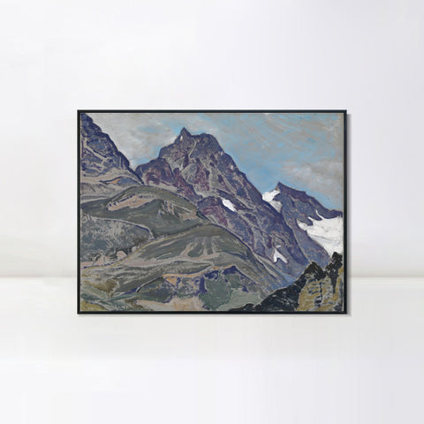 INVIN ART Framed Canvas Giclee Print ROERICH, NICHOLAS St Moritz by Nicholas Roerich Wall Art Living Room Home Office Decorations