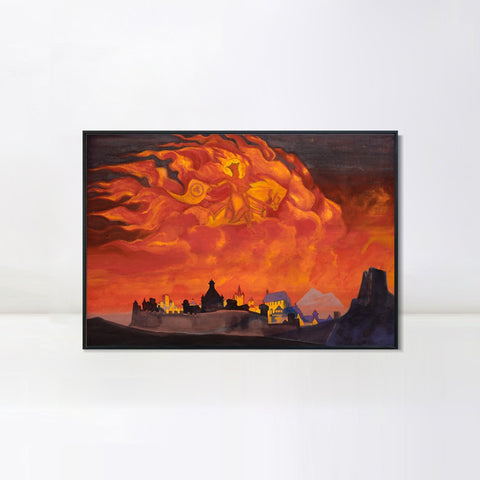INVIN ART Framed Canvas Giclee Print Saint Sophia the Almighty Wisdom, 1932 by Nicholas Roerich Wall Art Living Room Home Office Decorations