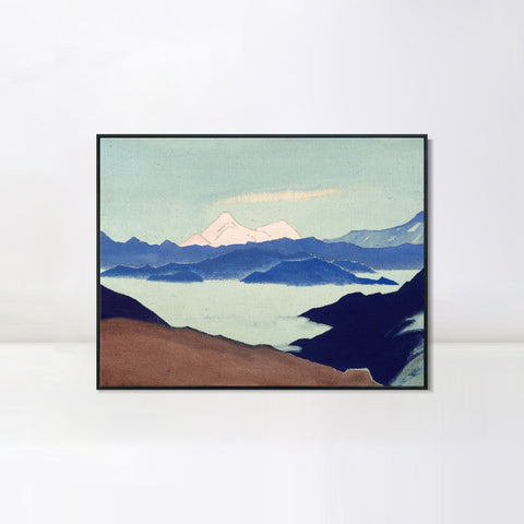 INVIN ART Framed Canvas Giclee Print Sared Himalayas, 1933 by Nicholas Roerich Wall Art Living Room Home Office Decorations