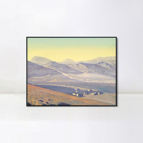 INVIN ART Framed Canvas Giclee Print Shrines and Strongholds, 1925 by Nicholas Roerich Wall Art Living Room Home Office Decorations