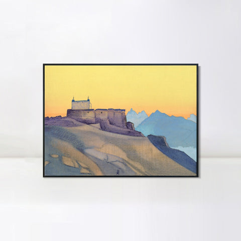 INVIN ART Framed Canvas Giclee Print Sissu Monastery, 1932 by Nicholas Roerich Wall Art Living Room Home Office Decorations