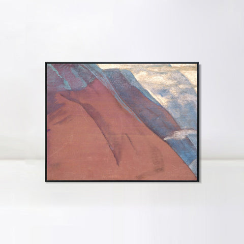 INVIN ART Framed Canvas Giclee Print Study of Mountains, 1931 by Nicholas Roerich Wall Art Living Room Home Office Decorations