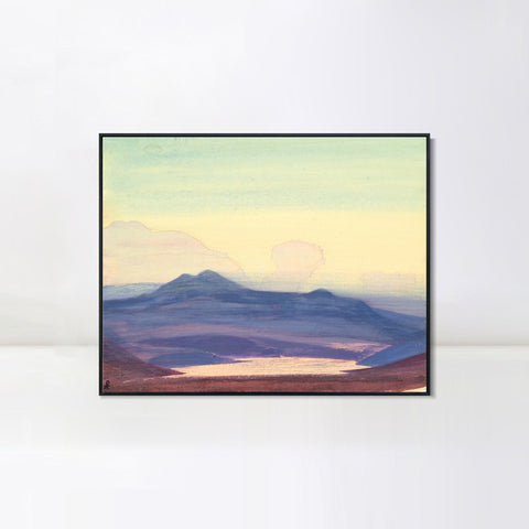 INVIN ART Framed Canvas Giclee Print Study of Mountains, 1931-1 by Nicholas Roerich Wall Art Living Room Home Office Decorations
