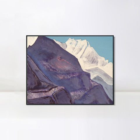 INVIN ART Framed Canvas Giclee Print Study of Mountains, 1933 by Nicholas Roerich Wall Art Living Room Home Office Decorations