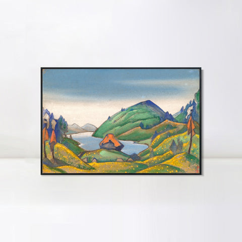 INVIN ART Framed Canvas Giclee Print Study of Scene Decoration for the Rite of Spring, 1944 by Nicholas Roerich Wall Art Living Room Home Office Decorations