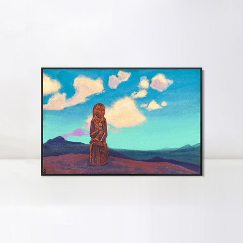 INVIN ART Framed Canvas Giclee Print the Holder of the Cup Mongolia, 1937 by Nicholas Roerich Wall Art Living Room Home Office Decorations