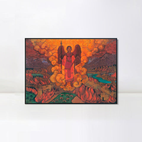 INVIN ART Framed Canvas Giclee Print The Last Angel, 1912 by Nicholas Roerich Wall Art Living Room Home Office Decorations