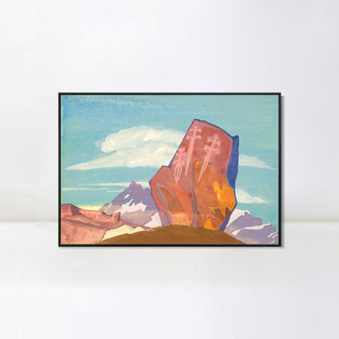 INVIN ART Framed Canvas Giclee Print three Swords by Nicholas Roerich Wall Art Living Room Home Office Decorations
