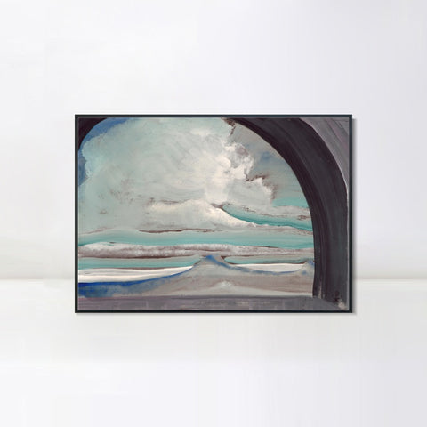 INVIN ART Framed Canvas Giclee Print White Cloud, 1922 by Nicholas Roerich Wall Art Living Room Home Office Decorations