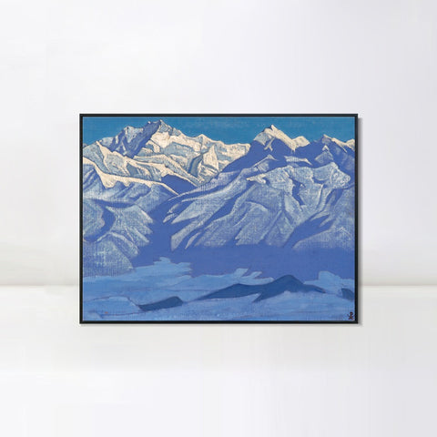 INVIN ART Framed Canvas Giclee Print All Ridge, 1924 by Nicholas Roerich Wall Art Living Room Home Office Decorations