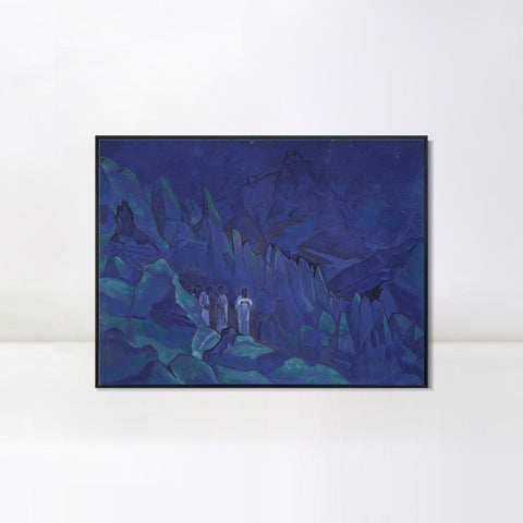 INVIN ART Framed Canvas Giclee Print Burning the Darkness, 1924 by Nicholas Roerich Wall Art Living Room Home Office Decorations