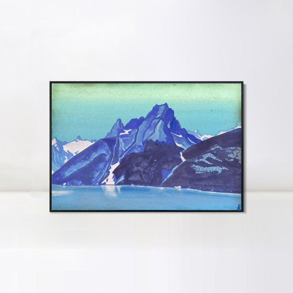INVIN ART Framed Canvas Giclee Print Lake of the Nagas Kashmir, 1936 by Nicholas Roerich Wall Art Living Room Home Office Decorations