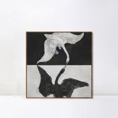 INVIN ART Framed Canvas Group ix Suw the Swan No.1,1915 by Hilma Af Klint Wall Art Living Room Home Office Decorations
