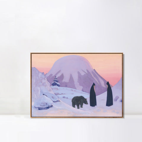 INVIN ART Framed Canvas Giclee Print We not Afraid-1922 by Nicholas Roerich Wall Art Living Room Home Office Decorations