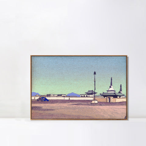 INVIN ART Framed Canvas Giclee Print Batuhalka the Capital of Inner Mongolia-1927 by Nicholas Roerich Wall Art Living Room Home Office Decorations