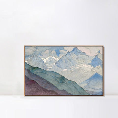 INVIN ART Framed Canvas Giclee Print Bell Mountain-1932 by Nicholas Roerich Wall Art Living Room Home Office Decorations