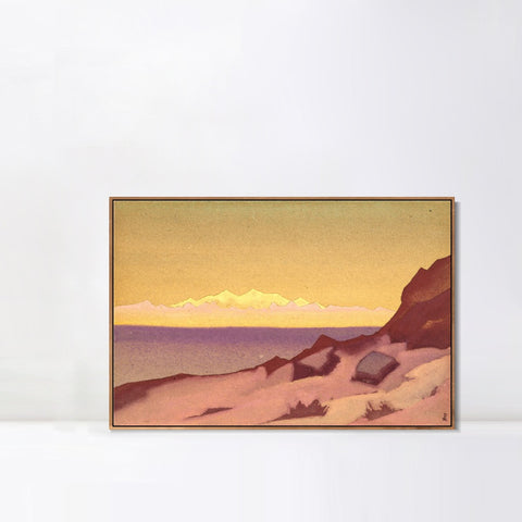 INVIN ART Framed Canvas Giclee Print Border of Tibet Tsaidam-1936 by Nicholas Roerich Wall Art Living Room Home Office Decorations