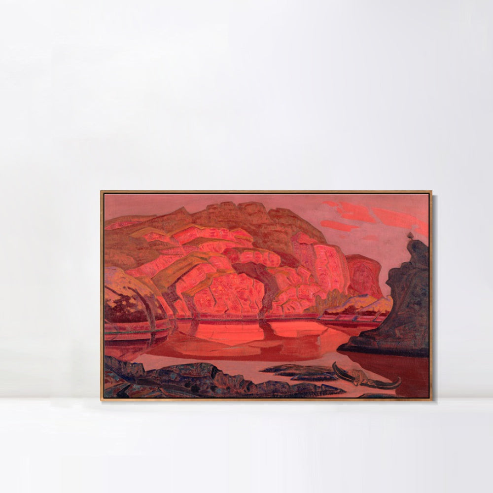 INVIN ART Framed Canvas Giclee Print Buried Treasures 1917 by Nicholas Roerich Wall Art Living Room Home Office Decorations