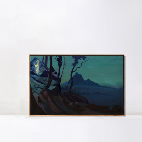 INVIN ART Framed Canvas Giclee Print Chalice of Christ 1925 by Nicholas Roerich Wall Art Living Room Home Office Decorations