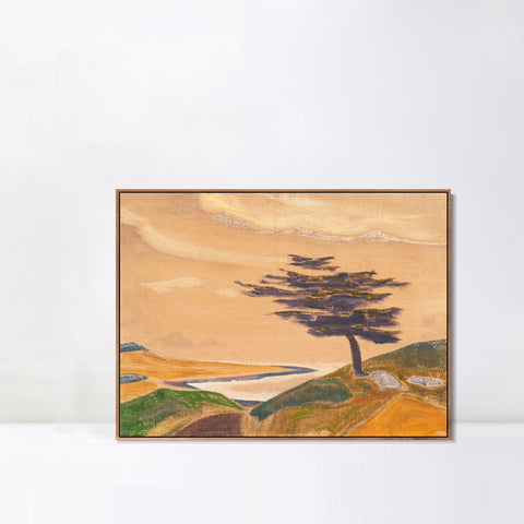 INVIN ART Framed Canvas Giclee Print Coast Ledenets 1919 by Nicholas Roerich Wall Art Living Room Home Office Decorations