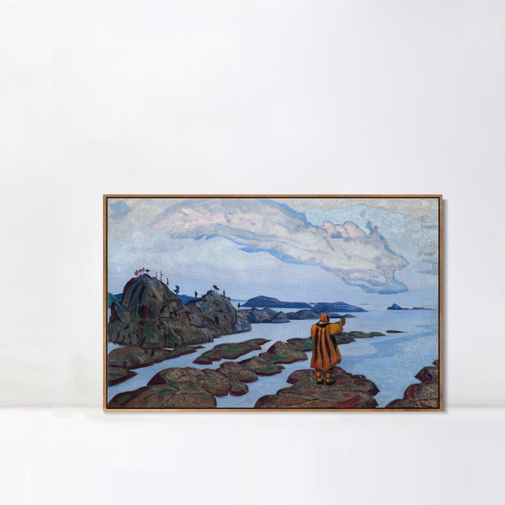 INVIN ART Framed Canvas Giclee Print Command 1917 by Nicholas Roerich Wall Art Living Room Home Office Decorations