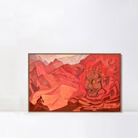 INVIN ART Framed Canvas Giclee Print Dorje the Daring One, 1925 by Nicholas Roerich Wall Art Living Room Home Office Decorations