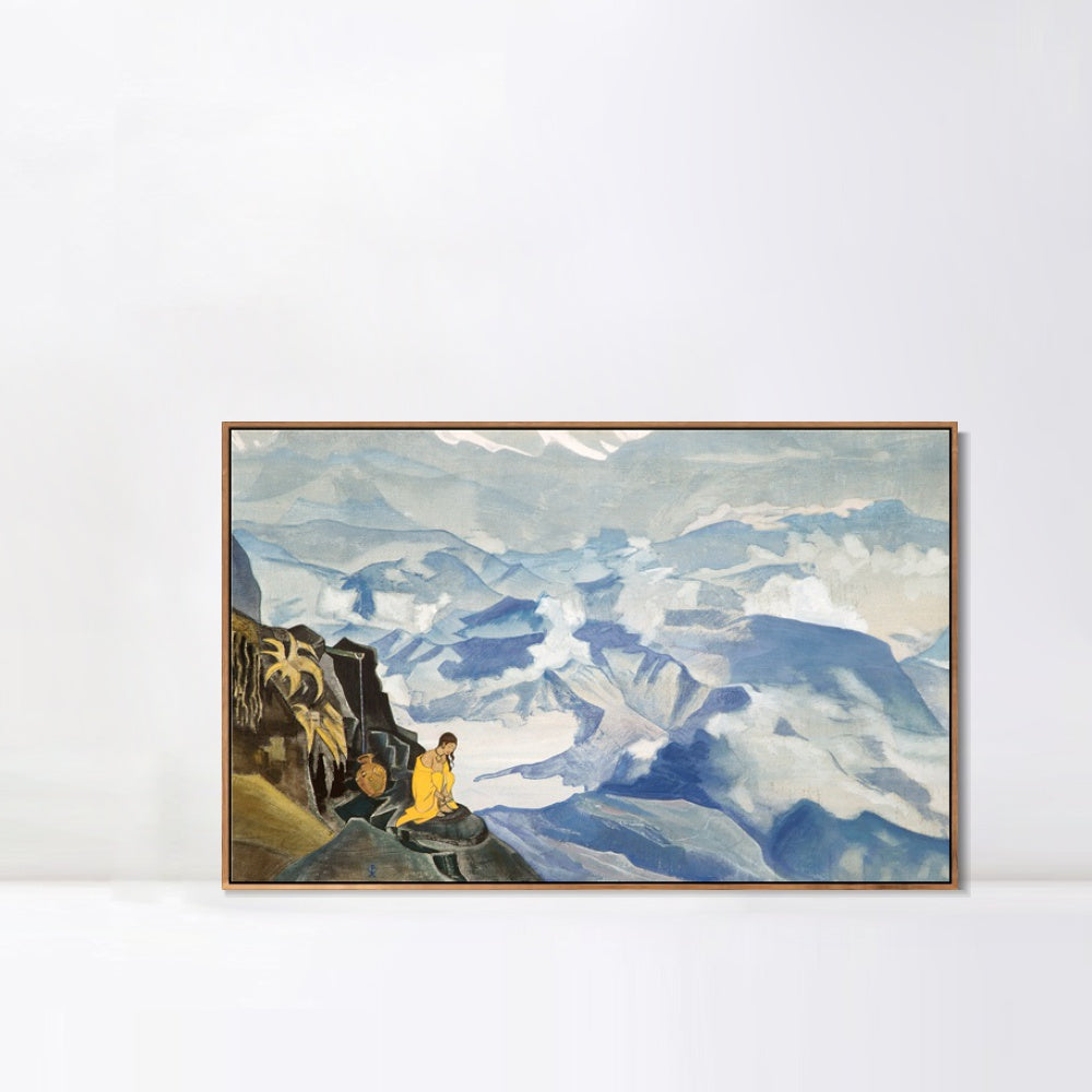 INVIN ART Framed Canvas Giclee Print Drops of Life, 1924 by Nicholas Roerich Wall Art Living Room Home Office Decorations