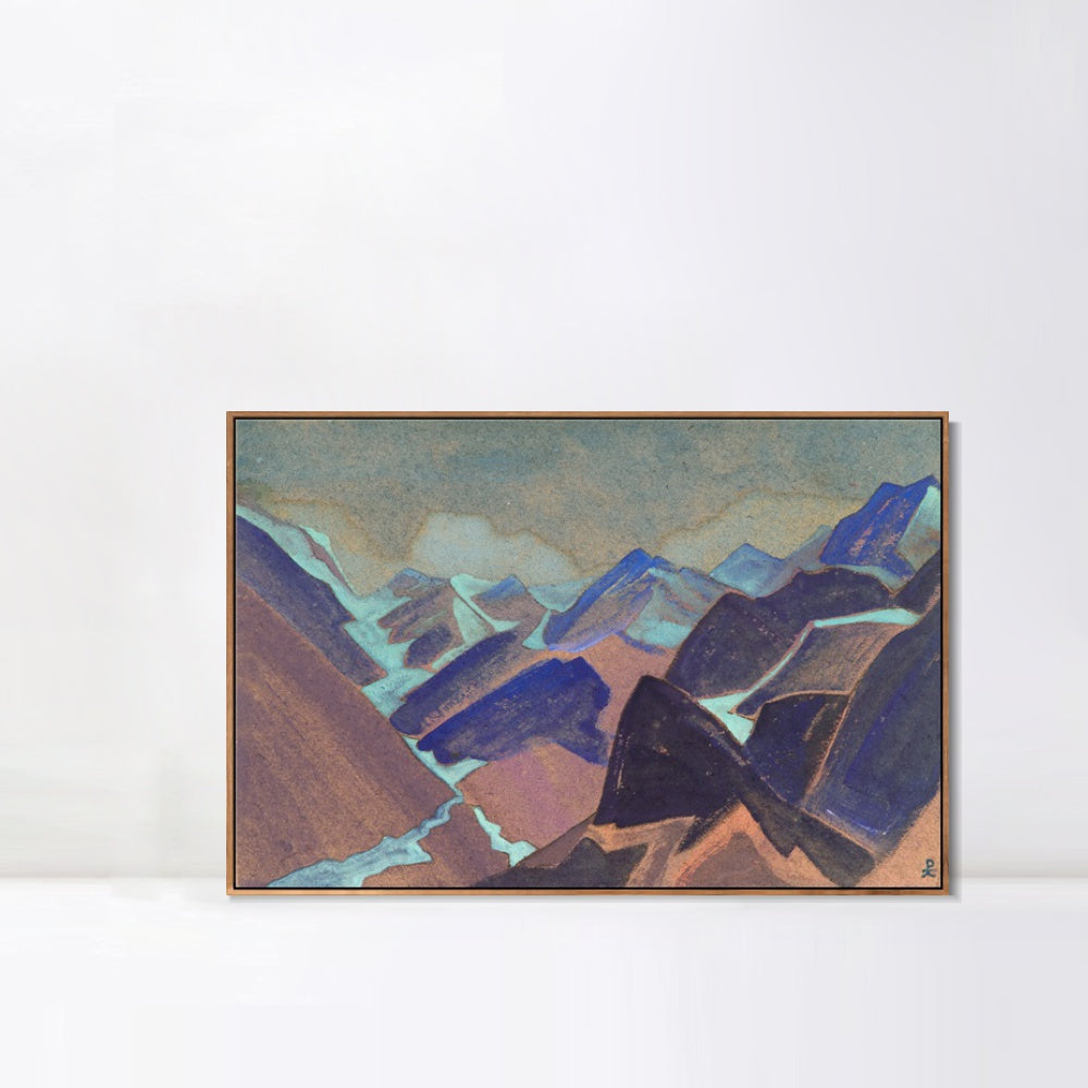 INVIN ART Framed Canvas Giclee Print Glaciers of Lahaul, 1936 by Nicholas Roerich Wall Art Living Room Home Office Decorations