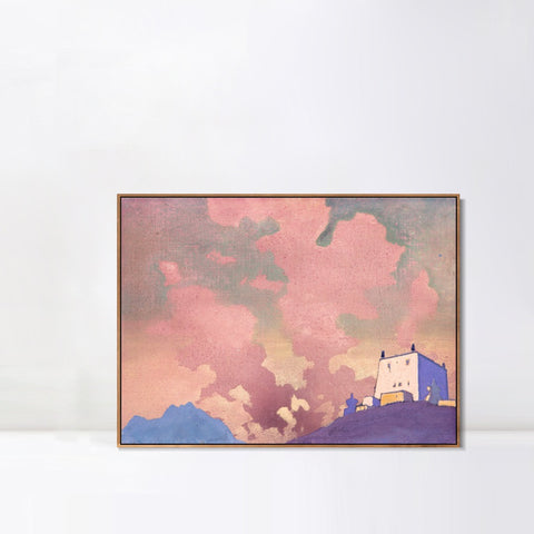 INVIN ART Framed Canvas Giclee Print Gompa, 1932 by Nicholas Roerich Wall Art Living Room Home Office Decorations