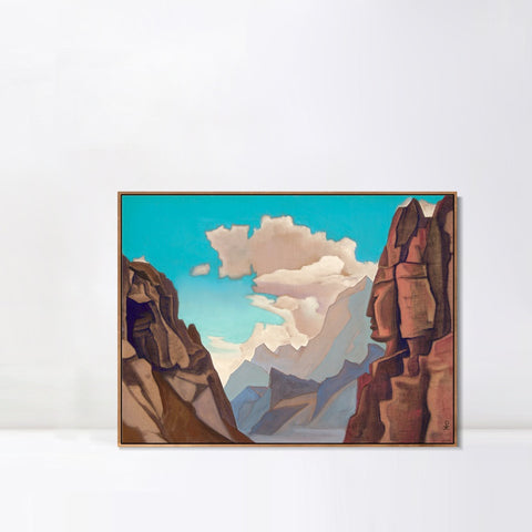 INVIN ART Framed Canvas Giclee Print Great Spirit of Himalayas, 1934 by Nicholas Roerich Wall Art Living Room Home Office Decorations