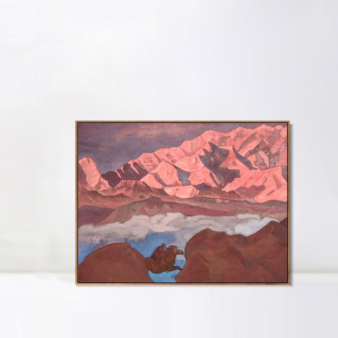 INVIN ART Framed Canvas Giclee Print He Who Hastens, 1924 by Nicholas Roerich Wall Art Living Room Home Office Decorations