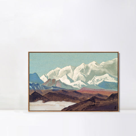 INVIN ART Framed Canvas Giclee Print Himalayas Chain of Kanchenjunga, 1936 by Nicholas Roerich Wall Art Living Room Home Office Decorations