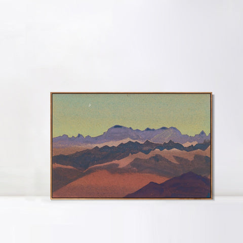 INVIN ART Framed Canvas Giclee Print Himalayas Nearly Sandahpu, 1936 by Nicholas Roerich Wall Art Living Room Home Office Decorations