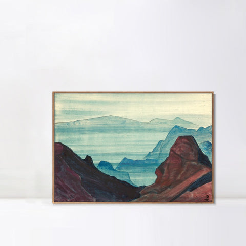 INVIN ART Framed Canvas Giclee Print Himalayas Study, 1934 by Nicholas Roerich Wall Art Living Room Home Office Decorations