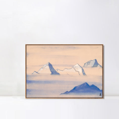 INVIN ART Framed Canvas Giclee Print Himalayas Study Holy Himalayas, 1933 by Nicholas Roerich Wall Art Living Room Home Office Decorations