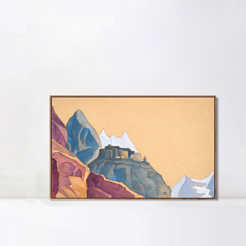 INVIN ART Framed Canvas Giclee Print kardang-1933 by Nicholas Roerich Wall Art Living Room Home Office Decorations