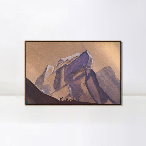 INVIN ART Framed Canvas Giclee Print Pass Tempest Secret Path, 1936 by Nicholas Roerich Wall Art Living Room Home Office Decorations