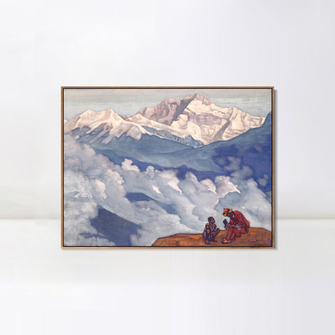 INVIN ART Framed Canvas Giclee Print Pearl of Searching, 1924 by Nicholas Roerich Wall Art Living Room Home Office Decorations