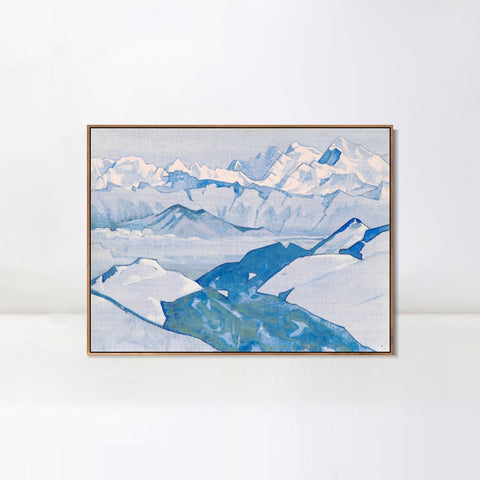 INVIN ART Framed Canvas Giclee Print Ridge of Everest, 1924 by Nicholas Roerich Wall Art Living Room Home Office Decorations