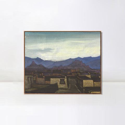 INVIN ART Framed Canvas Giclee Print ROERICH, NICHOLAS Dzong at Evening by Nicholas Roerich Wall Art Living Room Home Office Decorations