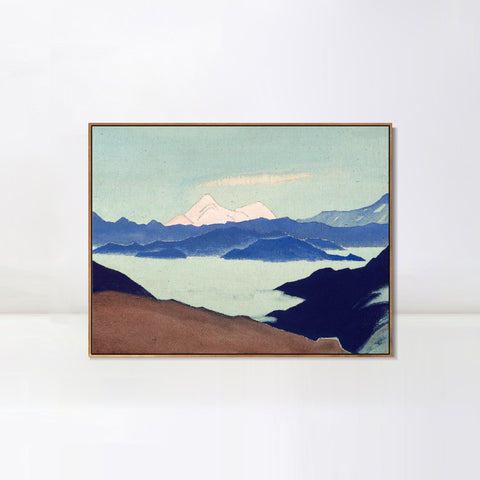 INVIN ART Framed Canvas Giclee Print Sared Himalayas, 1933 by Nicholas Roerich Wall Art Living Room Home Office Decorations