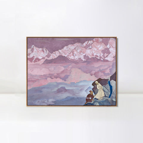 INVIN ART Framed Canvas Giclee Print She Who Leads, 1943 by Nicholas Roerich Wall Art Living Room Home Office Decorations