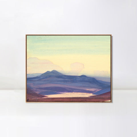 INVIN ART Framed Canvas Giclee Print Study of Mountains, 1931-1 by Nicholas Roerich Wall Art Living Room Home Office Decorations