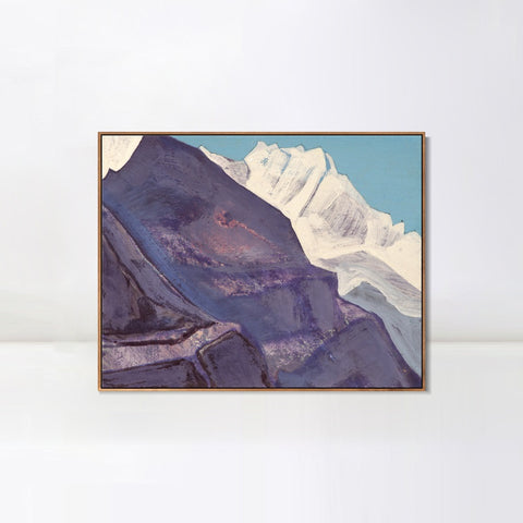 INVIN ART Framed Canvas Giclee Print Study of Mountains, 1933 by Nicholas Roerich Wall Art Living Room Home Office Decorations